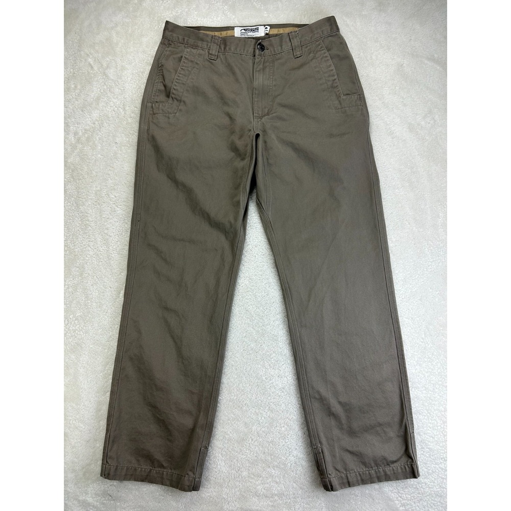 Mountain Khaki Teton Twill Pants Mens 33x32 Jackson Gray Flat Front Relaxed Fit